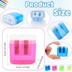 120 Pieces Pencil Sharpeners Bulk Colored Dual Holes Sharpeners Portable Manual Pencil Sharpeners for Kids Students Classroom Supplies, 4 Colors