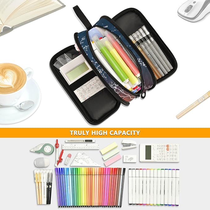 BOENLE Soccer Football Ball Pencil Case Box Boys Girls Large Pencil Pouch with Zipper Compartments Big Capacity Stationery Pen Bag Organizer for Kids Teens Adults School Office
