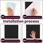 Bouiexye Felt Cork Board Tiles 6 Pack Black Bulletin Boards 12"x12" - 1/2" Thick Corkboards for Wall Bulletin Board Self Adhesive with 100 Push Pins for Wall School Home Office