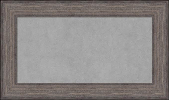 Amanti Art Grey Framed Magnetic Board 17x29 Small Vision Board for use with Magnets, 100% Metal Sheet to Display Items as Office Decor or for Home Organization in mudroom, Kitchen or Kids Room