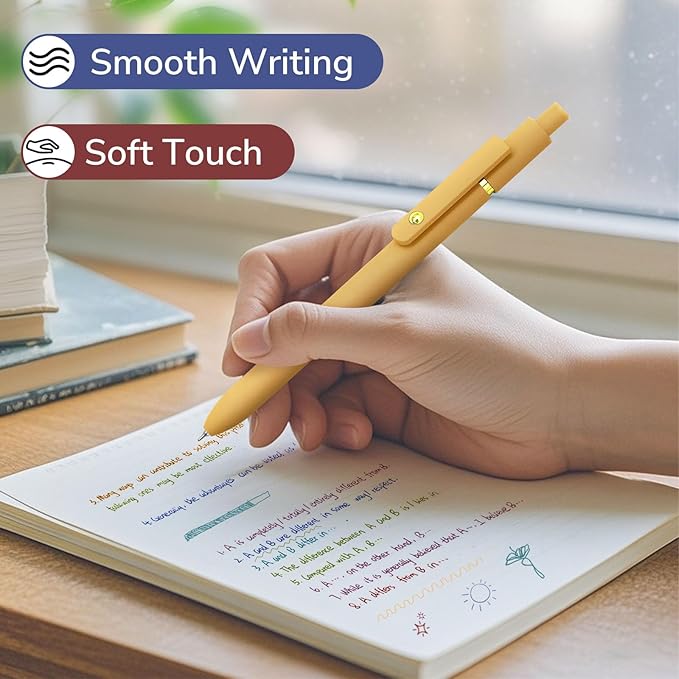 UIXJODO Colorful Pens, 6 Pcs Colored Pens Fine Point Smooth Writing Pen, 0.5mm Colored Ink Gel Pen for Journaling Note Taking Writing, Office School Supplies Gifts for Women (6 Pcs Gold Vintage)