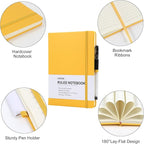 LYDTICK 20 Pack Journals for Writing College Ruled Notebooks Journal in Bulk, Hardcover Notebooks (200Pages) for Note Talking, Lined Bullet Journals for Home School Office, 5.7"x8.4", Yellow