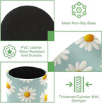 Leather Pen Holder for Desk, Daisy Pencil Cup Desktop Organizer Makeup Brush Holders Office Supplies for Home, Kids & School