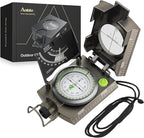 Anbte Compass Hiking Survival, IP65 Waterproof Metal Compass with Sighting Clinometer and Carry Bag, Multifunctional, Professional, for Camping Hunting Hiking Navigation