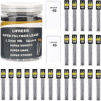 Lifreer 1.3mm Unbreakable Pencil Refills (740 Pcs), 2 Premium Erasers, Long Lasting HB Pencil Lead for Students & Professionals