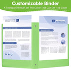 CIXILDTS 3 Ring Binders, Standard Round Ring Binder Fit Letter Size Paper, Presentation 1-Inch Binders, 6-Pack, Green