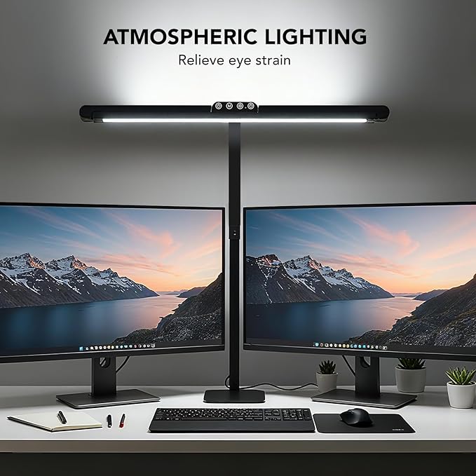 Galnolt LED Desk Lamp for Home Office with Base, 28.2" Adjustable Gooseneck Swing Arm Ultra Bright Desk Light, Dimmable Architect Table lamp for Desktop Computer Light, Reading, Study, Workbench