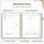 SUNEE 2026 Planner 8.5" x 11" – Dated Productivity Planner for Time Management - Daily,Weekly & Monthly Planner to Achieve Goals - Planner 2026 dated from January 2026 – December 2026,Grey Green