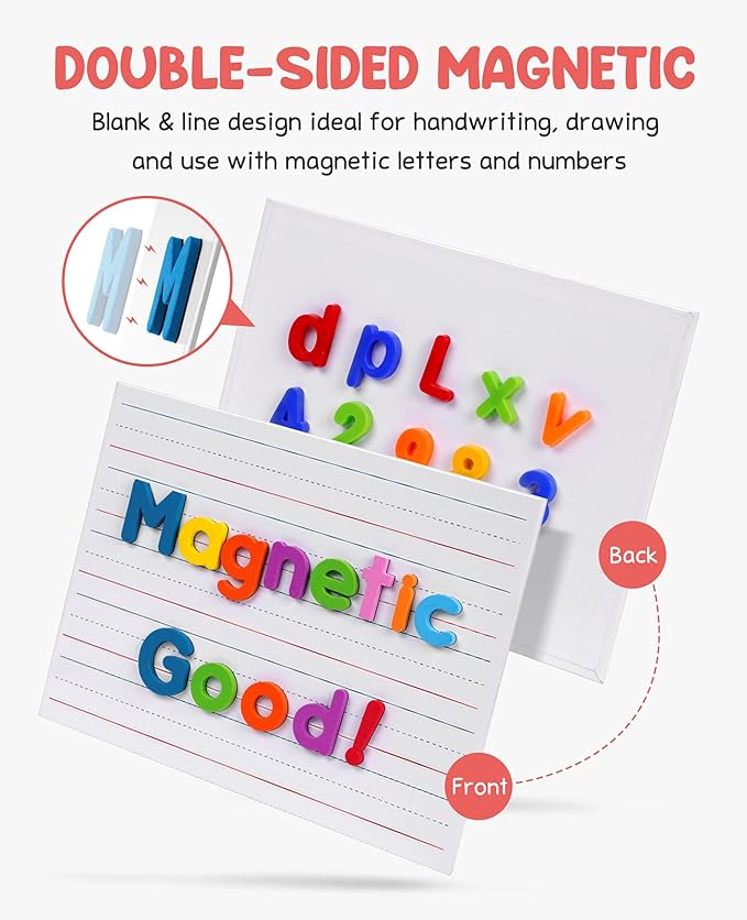 GAMENOTE Small Dry Erase Lap Boards for Kids & Students, Magnetic Double Sided Lined Whiteboards 9x12 for Classroom & Homeschool Use (6 Pack)