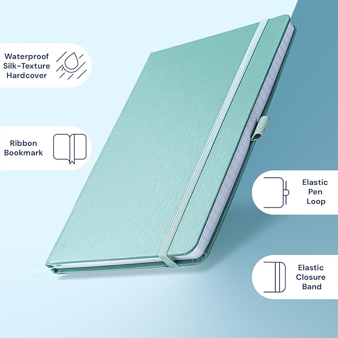 ONAVIA A4 Lined Journal Notebook, 8mm Ruled Notepad, Journaling for Writing, Work, School, Travel and Note Taking, Hardcover 160 Pages (80 Sheets) 8.27 x 11.6 inches (3 Pack Midnight Green)