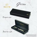 FANSTIK Customized RollerBall pen with name (MADE IN USA), stainless steel, Silver and gold, luxury engraved pen personalized for men and for women. (RollerBall Silver-Gold).