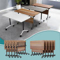 Conference Table Flip Top Mobile Conference Room Tables,Folding Conference Table with Wheels,Large Meeting Training Seminar Table Saving Space for Office Classroom(10B,55.1'')