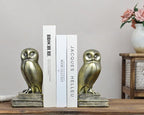 Kakizzy Vintage Gold Owl Bookends,Resin Animal Decorative Book Ends for Shelves,Book Holder with Anti-Slip Base,Luxurious Bird Bookends for Kids Rooms Office Home Decor,Unique Book Lover Gift