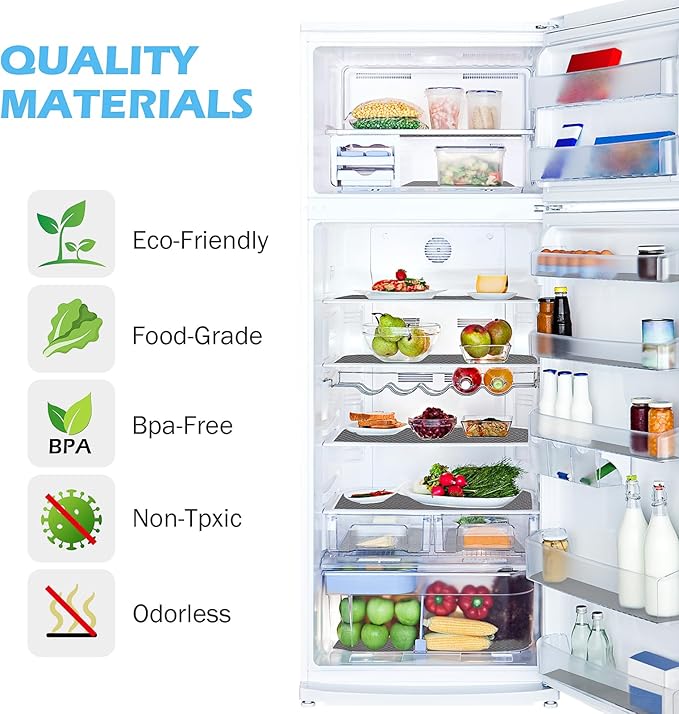 MooiFun Drawer Liners, Waterproof Shelf Liner, Anti-Slip Non-Adhesive BPA Free Kitchen Cupboard Cabinet Liner Refridge Fridge Mats Sink Protector Strong Durable for Home (Grey/11.8in x 20Ft)