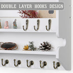 Mutsault Key Holder for Wall, Mail Organizer Wall Mounted, White
