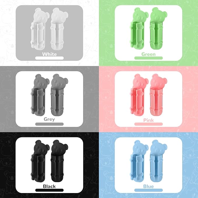VZZNN 40 Pack Adhesive Pen Holder Clips, Silicone Pencil Holders for Desk, Wall, Whiteboard & Office Organization, Fits Markers, Pens, Pencils (40 Count, Black)