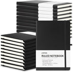 LYDTICK 20 Pack Journals for Writing College Ruled Notebooks Journal in Bulk, Hardcover Notebooks (200Pages) for Note Talking, Lined Bullet Journals for Home School Office, 5.7"x8.4", Black
