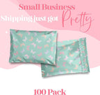 Pretty Package Store 14.5x19 Designer Poly Mailer 100 Pack Heavy Duty Waterproof Self Seal Shipping Bags for Small Business Large Mailing Envelopes Bulk Tear Resistant Packaging Butterfly