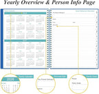 2026 Planner - Planner 2026 from January 2026 to December 2026 with 12 Monthly Tabs, Flexible Cover, Inner Pocket, 8.5" x 11", Blue