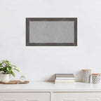 Amanti Art Grey Framed Magnetic Board 15x27 Small Vision Board for use with Magnets, 100% Metal Sheet to Display Items as Office Decor or for Home Organization in mudroom, Kitchen or Kids Room
