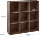 Best Choice Products 9-Cube Storage Organizer, 13.5in Shelf Opening, Bookcase, Display Shelf, Customizable w/ 3 Removable Back Panels – Walnut