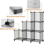 HOMIDEC Closet Organizers and Storage, 9 Cube Storage Organizer, Portable Closet Organizer Cubes Shelves for Clothes, Bedroom, Wardrobe, Kids Room, Bathroom, Grey