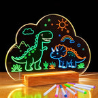 SetGame LED Note Board with 7 Colors Pen, Art Creative Light Up Dry Erase Board, Glowing Night Light Neon Message Bulletin Board Sign with Stand, LED Writing & Drawing Boards for Kids & Adults