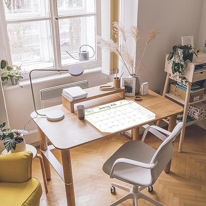 Desk Calendar 2026 with Desk Mat – 22" x 17" Large Desk Pad Calendar Runs from January 2026 to June 2027, Floral Design Desktop Calendar for Home, Office