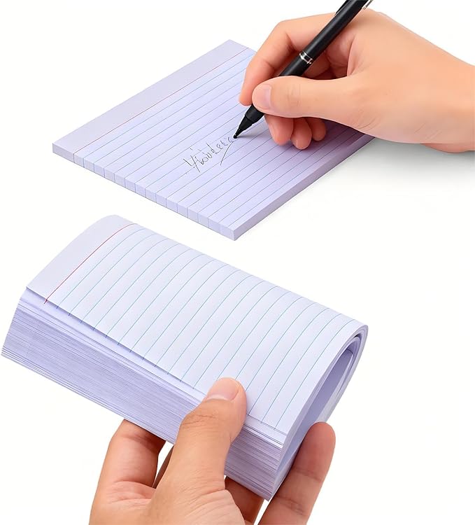 JINMIKEJI Purple Ruled Index Cards 5x7 Inch - 50 Pack Study Flash Cards for School, Office & Home, Durable Note Cards with Lines