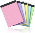 Nichela 6 Pack Legal Pads 8.5 x 11 Colored Note Pads 8.5 x 11 Pink Notepad Perforated Writing Pads 8.5 x 11 Lined Paper Pads of Paper Wide Ruled 30 Sheets Notebook To Do List for School, Office, Home