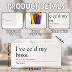 XPH Funny Office Pen Pencil Holder Organizer for Desk, Coworker Gifts for Women Men, I've Cc'd My Boss Funny Wooden Box Sign for Home Office Workplace Desk Tabletop Decorations