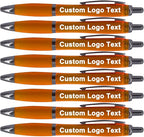 HEYZARDA Personalized Pens with Name Custom Text Logo Retractable Customized Ballpoint Pens for Church Office Business 50 Pcs, Orange