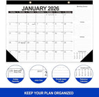 COMIX 12 Month Desk Calendar 2026 (Jan 2026–Dec 2026) – 17" x 12" Wall Calendar with to-Do List & Notes,2026 Calendar Monthly Planner for Home, School, or Office Organization