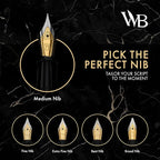Wordsworth & Black Fountain Pen Set, 18K Gilded Extra Fine Nib, Includes 24 Pack Ink Cartridges, Ink Refill Converter & Gift Box, Gold Finish, Calligraphy, [Racing Green], Perfect for Men & Women