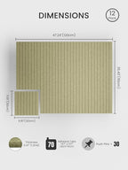 Bumusty Large Felt Bulletin Board 48" x 36" Cork Board Alternative-12 Pack with 70 Safe Removable Adhesive Tabs, Cork Boards for Walls Cork Board for Home Office Classroom Pin Board (Olive Green)