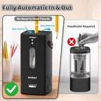 AFMAT Electric Pencil Sharpener, Fully Automatic Pencil Sharpener, Auto in & Out, Rechargeable Hands-Free Sharpeners for Jumbo & Colored Pencils (6.5-12mm), Portable for Home/Classroom/Office PSC6