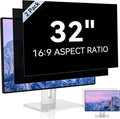 [2 Pack] 32 Inch Computer Privacy Screen Filter for 16:9 Aspect Ratio Widescreen Monitor - Anti Glare Blue Light Filter, Removable Computer Monitor Privacy Shield, Anti-Scratch 32in Protector Film