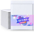 Metronic Bubble Mailer 10x13" White 25 Pack, Poly Padded Envelopes Waterproof Shipping Bags for Clothing, Self Seal Cushioning Mailers for Shipping Books, Jewelry, Makeup Supplies