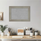 Amanti Art Grey Framed Magnetic Board 16x22 Small Vision Board for use with Magnets, 100% Metal Sheet to Display Items as Office Decor or for Home Organization in mudroom, Kitchen or Kids Room