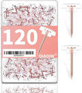120 PCS Flat Rose Gold Push Pins for Wall Thumb Tacks for Walls Flat thumbtacks Push pin for Bulletin Board Shadow Box Display Thumbtack for Cork Board
