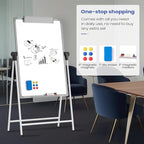 Lumspax Large Double Sided White Board with Stands, 40" x 28" A-Stand Dry Erase Board Easel, Portable Flip Chart Easel with Height Adjustable Design for Home, School, Office