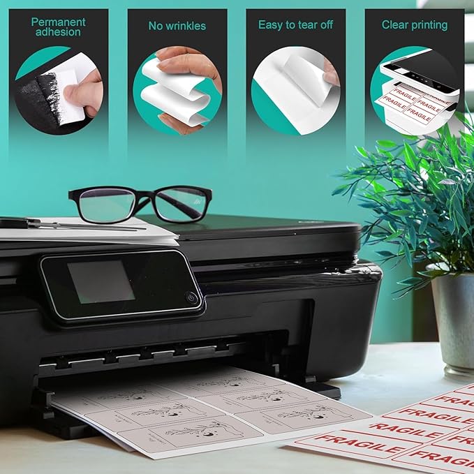 2”x4” Address Labels Shipping Mailing Labels for Printer Printable Sticker Labels White Matte 10-UP 500 Sheets for Office, Home
