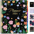 GNL 2026 Planner, Weekly and Monthly Planner (January - December 2026), 8.5" x 11" Monthly Agenda Planner with Waterproof Flexible Cover, Spiral Binding Notebook with Tab, Pockets, Bookmark, Flower