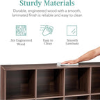 Best Choice Products 8-Cube Storage Organizer, 11in Shelf Opening, Bookcase, Display Shelf, Customizable w/ 3 Removable Back Panels – Walnut