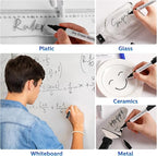 Thenshop 200 Pack Dry Erase Markers Bulk with 4 Magnetic Erasers Fine Tip Dry Erase Markers Whiteboard Pens Bulk for Office Supplies(Black)