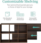 Best Choice Products 6-Cube Storage Organizer, 11in Shelf Opening, Bookcase, Display Shelf, Customizable w/ 3 Removable Back Panels – Walnut