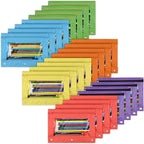 YoeeJob Pencil Pouch for 3 Ring Binder，Zipper Pencil Pouches Bulk，Pencil Case Pouch with Clear Window for Class, School, Office, 6 Colors-24 Packs