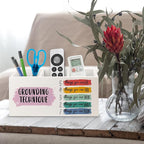 URLLUAE Mental Health Wooden Pen Pencil Holder for Classroom Therapy Counselor Office Desk Accessories, Grounding Technique Mental Health Makeup Brush Toothbrush Holder Organizer
