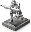 HDMbigmi Knight Pen Holder Pen Stand Desk Organizers and Accessories Resin Pencil Holder as Gift with a Fancy Pen for Office and Home Desk Organizer (Silver)