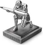 HDMbigmi Knight Pen Holder Pen Stand Desk Organizers and Accessories Resin Pencil Holder as Gift with a Fancy Pen for Office and Home Desk Organizer (Silver)